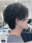 宇都宮メンズカットメンズパーマmen's波巻きパーマツイスパ眉毛