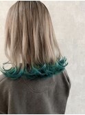【iIIL hair lounge】裾カラーターコイズジェラトーニ　高崎
