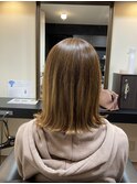 切っぱなしミディアムボブ