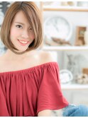 外国人風メルティカラー前下がりワンレンボブc5越谷20代30代40代