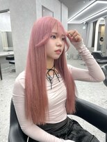 天神美容室 韓国ヘア×ブリーチ×ピンクカラー×顔周りカット