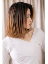 カバーヘア イヴ 戸頭店(COVER HAIR EVE)&nbsp;□カーキベージュハイライトかきあげボブ405戸頭20代30代40代