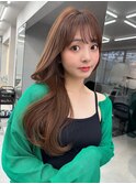 韓国くびれヘア/ふんわりカール/韓国ヘア/ショコラアッシュ