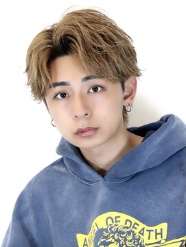 アーリー(Ali'i) センターパートフェザーパーマ韓国マッシュウルフベージュ