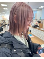 ゴウトゥデイ 横須賀店(GO TODAY) ペールピンクベージ×切りっぱなしロブ