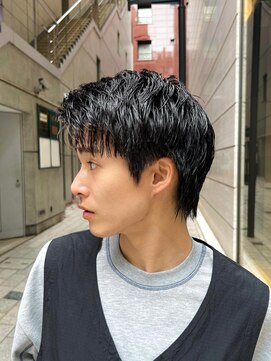 ガーデン 銀座(GARDEN) 艶センターパートニュアンスパーマダークアッシュ韓国マッシュ