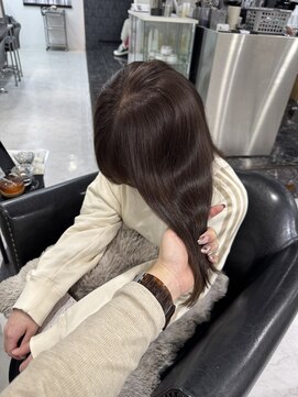 ♪ラベンダーベージュ_ブリーチ無し_艶カラー