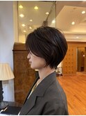 首元スッキリ丸みショート