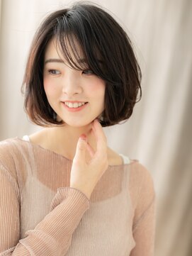 カバーヘア ブリス 北浦和(COVER HAIR bliss) 黒髪ダークアッシュ大人美人ハッシュカットレイヤーボブ30代X