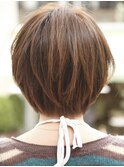 丸みのあるメリハリマッシュシルエットハンサムベリーショート