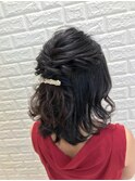お呼ばれハーフアップ