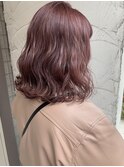 ピンクパープル ダブルカラー イルミナ 抜け感カラー 安田紗莉奈