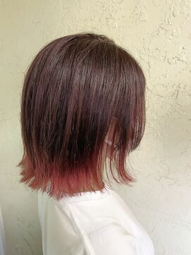 エル ガーデン(elle garden) 裾カラー　ピンクブラウン×ピンク