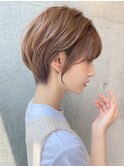 横顔美人☆大人ショートボブ/艶ベージュ