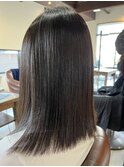グロスストレート・アッシュブラウンセミロング
