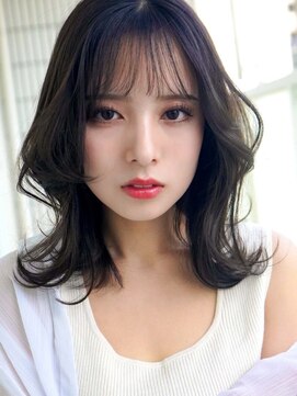 ラフィスヘアーギフト 堺東店(La fith hair gift) 【La fith】くびれミディアム×ネイビーアッシュ