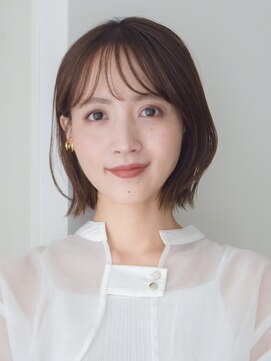 ガーデンヨコハマエスト(GARDEN YOKOHAMA est) レイヤーボブ似合わせカットイメチェングレージュフルバング