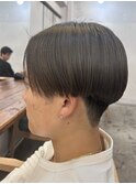 ニュアンスパーマ/センターパート/ベリーショート/アッシュ