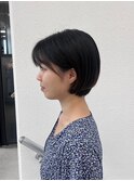 黒髪/ボブルフ/ネビージュ/小顔/ワンレン/水戸/髪質改善/前髪