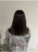 地毛風カラー/地毛風ストレート/切りっぱなしミディアム