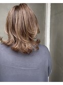 大人の艶ミディアムスタイル｜脱白髪染め｜堺市初芝の美容室