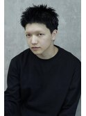 メンズスパイキーショート+眉毛カラー