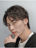 渋谷メンズセンターパートマッシュシャドウパーマルーズパーマ
