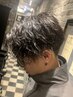 men'sカット+ツイストスパイラルパ-マ+4stepトリ-トメント+眉毛+シェ-ビング