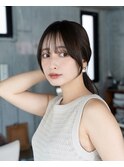 伸ばしかけロングレイヤーカット毛先パーマ顔周りカット