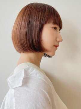 ガーデン 銀座(GARDEN) ボブ ナチュラルブラウン 前髪 オレンジブラウン 顔まわり