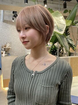 サンクマーケット 渋谷(cinq MARKET) 渋谷ブリーチカラーハイトーンショートカットヘーゼルベージュ