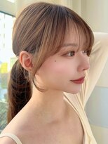 バイオレット 表参道店(Violet)&nbsp;シースルーバング顔周りカットフレンチバンググレージュブラウン