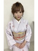 Pinky.お着物編み込みアレンジアップ