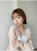 くびれ外ハネミニボブ×ベージュブラウン【自由が丘】