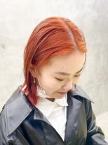 ソーコ 渋谷(SOCO) オレンジカラーケアブリーチダブルカラー前髪なしボブ髪質改善