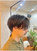 前髪長め襟足スッキリ