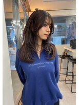 ラ キング(LA KING) 顔周りレイヤー×ラベンダーミルクブラウン