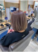 白髪ぼかし細めハイライト30代40代50代シアーカラーセミディ