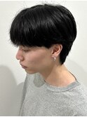 マッシュメンズカットパーマウルフショートネープストレート