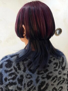ヘアーリゾートガーデン 南林間店(Hair Resort Garden) プラム×インデゴブルーのクラゲヘアー