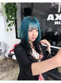 ターコイズ/ルーツカラー/レイヤー/落とせる黒/デザインカラー
