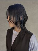 インナーカラーブルー/レイヤーボブ/似合わせ/大阪梅田茶屋町