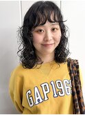 ウルフパーマ　レイヤー　カーリーヘア　前髪パーマ　ウェーブ