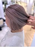 ブリーチなし!白髪が多いからこそできるピンクベージュ