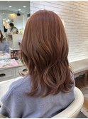 ブリーチなしダブルカラー☆ピンクベージュ