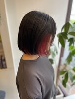 モニカ 天王町店(Monica) レッドインナーカラーボブ