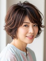 アボヘアー(Abo hair)&nbsp;モテ髪大人ボブ似合わせカットレイヤーボブ前下がりボブ