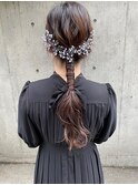 抜け感ローポニー お呼ばれアレンジ
