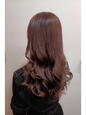 ココアブラウンゆる巻きロングレッドブラウン30代40代50代
