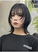 【GEEKS渋谷】ブルーブラック/ハイトーン/ウルフ/レイヤーボブ
